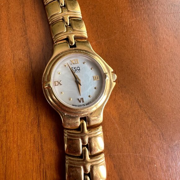 ESQ Gold Watch with Mother of Pearl Dial - Picture 1 of 5